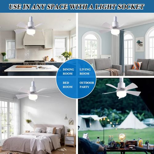 product_image_name-Generic-Plafond Led Ventilateur Lumière intelligent Gradation  Ventilateur Décor a la maison 360 rotation avec télécommande  -2