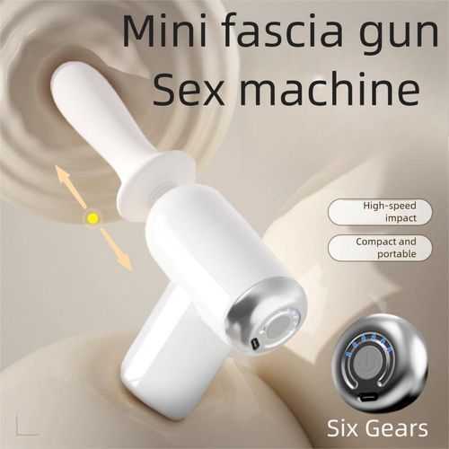 product_image_name-Generic-Pistolet de Massage Fascia Portable Détente Musculaire avec 4 Têtes et 1 Vibrateur Dildo Jouet Sexuel-1