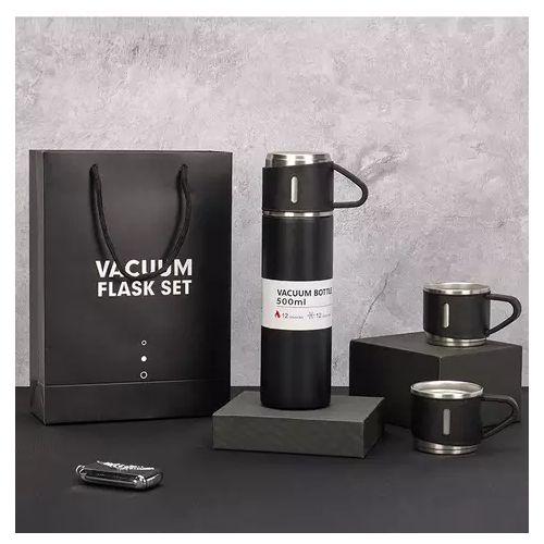 product_image_name-Generic-Ensemble Thermos - Mug Isotherme - Acier Inoxydable - Boisson chaude et froide - NOIR-4