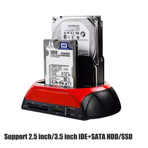 Generic Tout en 1 disque dur Station d'accueil lecteur de carte HUB USB 2.0  2.5 3.5 IDE SATA externe - Prix pas cher