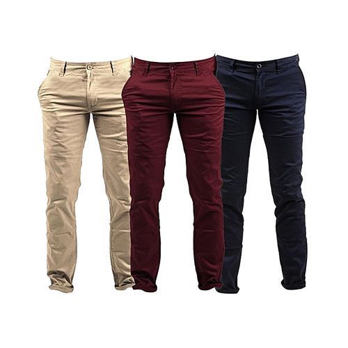 Generic Pack de 3 Pantalons Chino Homme Beige Rouge Bordeau Noir Prix pas cher Jumia SN