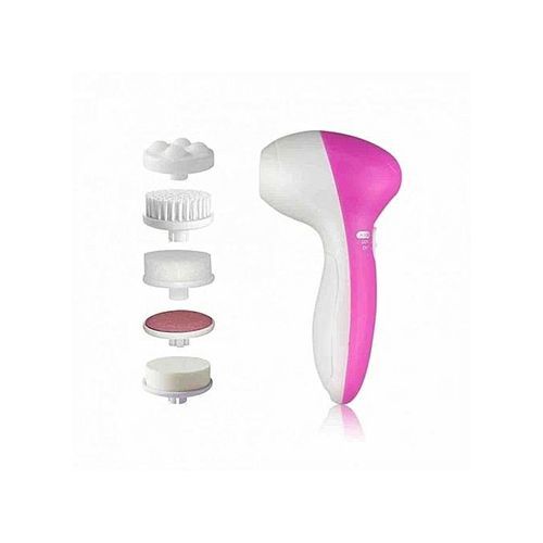 product_image_name-Generic-Brosse de Nettoyage et de Massage Pour Visage 5 en 1 - Rose Blanc-1