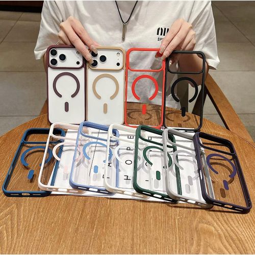 product_image_name-Generic-Coque pour iPhone 17 Pro Max Transparente Magnétique – Protection Antichoc avec Support MagSafe - Rose-5