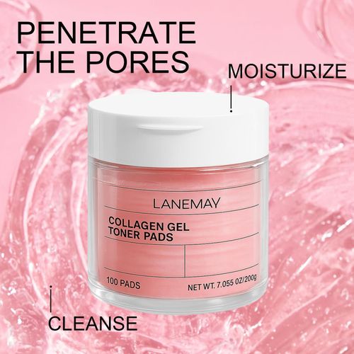product_image_name-Generic-LANEMAY Collagen Gel Toner Pads – 100 Disques Tonifiants aux Peptides de Collagène & Ferments Galactomyces-2