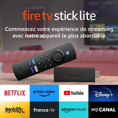 Fire TV Stick Lite avec bouton Alexa - Noir - Prix pas cher