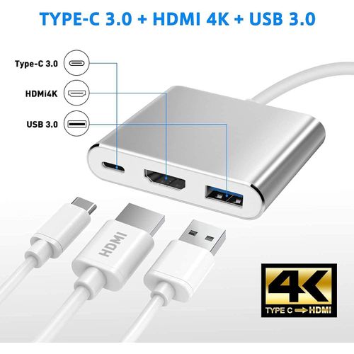 product_image_name-Generic-Adaptateur multiport 3 en 1, USB-C vers HDMI 4K, USB-C PD, USB 3.0 - Séparateur de hub USB pour tablette, ordinateur portable, téléviseur et lecteur de jeux -4