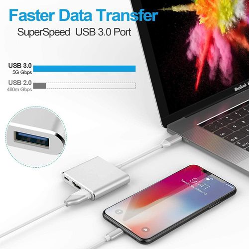 product_image_name-Generic-Adaptateur multiport 3 en 1, USB-C vers HDMI 4K, USB-C PD, USB 3.0 - Séparateur de hub USB pour tablette, ordinateur portable, téléviseur et lecteur de jeux -7