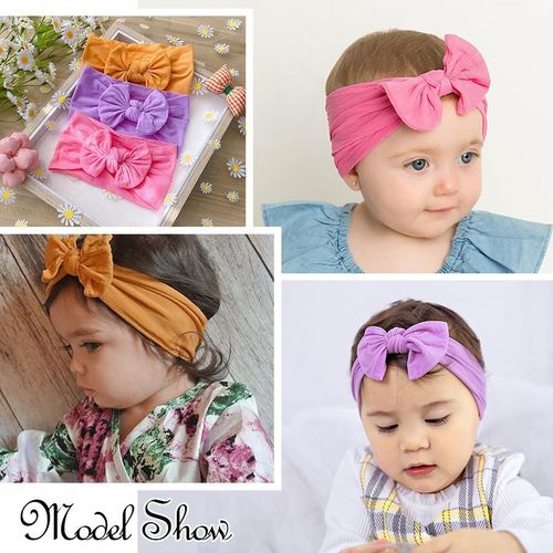 product_image_name-ARHANORY-3 pièces bandeaux souples pour bébés Turban  Couvre-chefs élastiques pour nouveau-nés Bandeaux en nylon pour cheveux-3