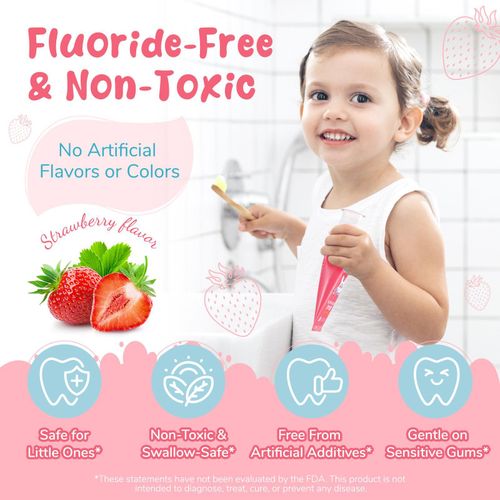 product_image_name-Generic-Dentifrice pour Bébé ATOANY – Sans Fluor, Comestible & Goût Fraise, Soin Doux pour Dents de Lait (60g)-5