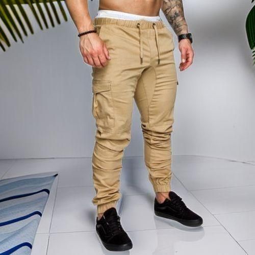 product_image_name-Berrykey-Pantalons cargo décontractés pour hommes Joggers Pantalons de survêtement - Kaki-4