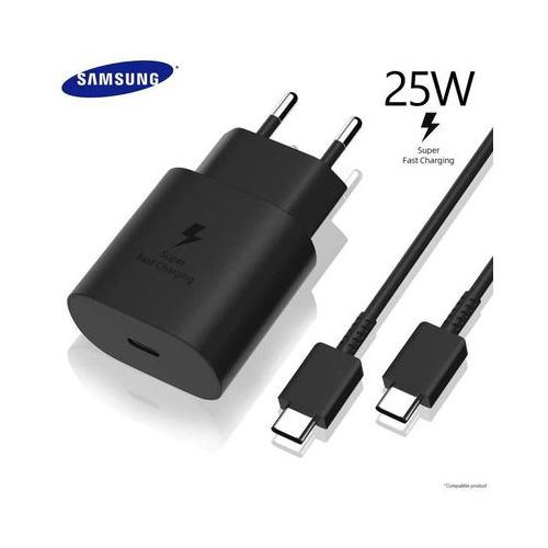 Samsung Chargeur rapide 25W compatible pour Samsung + cable USB-C