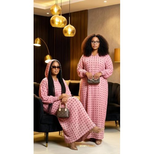 product_image_name-Generic-Robe simple en coton + capuche  adapté à votre corps et confortable, Rose-1