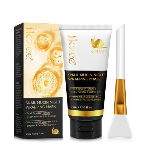 product_image_name-Generic-Masque de Nuit à la Mucine d'Escargot (68%) IKZEE – Soin Réparateur Intense au Collagène et Acide Hyaluronique – Hydratation 24h, Anti-Âge et Éclat – 75ml avec Applicateur-1
