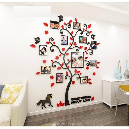 product_image_name-Generic-Sticker 3d rouge vert Arbre avec cadres photos  L:144 x 175 cm-4