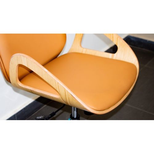 product_image_name-Generic-Chaise de bureau design en similicuir avec structure bois, orange-3