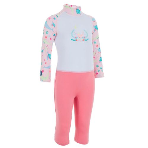product_image_name-Nabaiji-Combinaison De Natation Anti Uv Bébé / Enfant Manches Longues Rose Imprimé-1