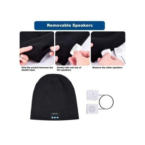 product_image_name-Generic-Casque Sans Fil Bluetooth 5.0 Bonnet De Pull Tricoté Musique D'appel Chapeau Bluetooth-6