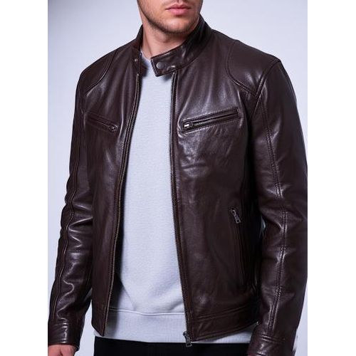 product_image_name-Generic-Lot de 2 Vestes Cuir Premium Homme - Style Motard Café Racer - Noir & Coffee - Blouson Homme toute saisons-3