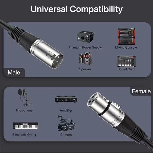 product_image_name-Generic-Câble de microphone XLR mâle vers XLR femelle 3 m, câble audio pour microphone KTV - Noir-6