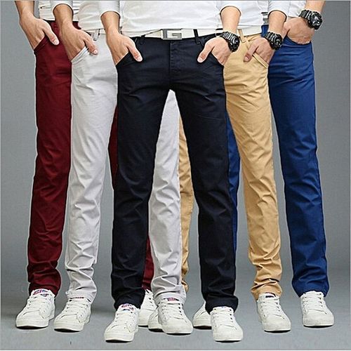 product_image_name-Generic-Pack de 5 Pantalons Kaki pour Homme - Rouge / Gris / Noir / Beige / Bleu-1