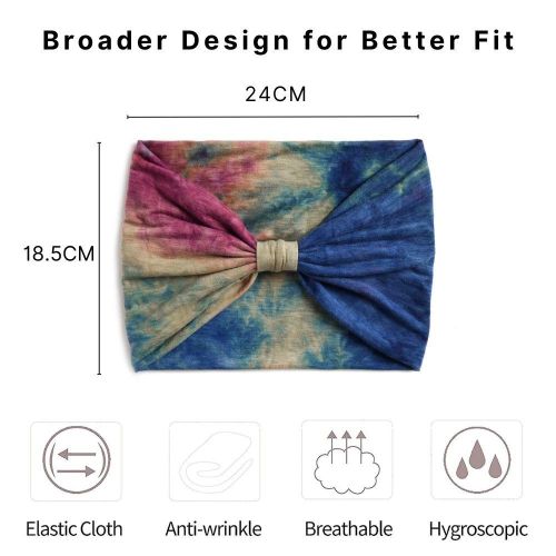 product_image_name-iyooyoo-Ensemble de 2 bandeaux pour femmes, design arc-en-ciel tie-dye, 18 cm extra large-2