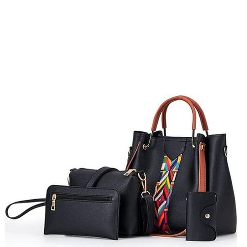 Fashion 4 En 1 Sac a Main En Cuir PU Pour Femmes Noir Prix pas cher Jumia SN