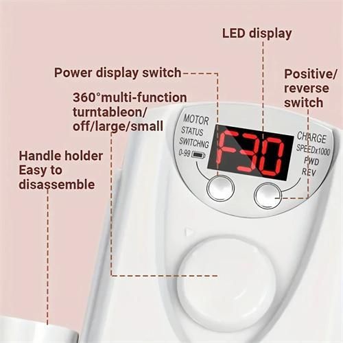 product_image_name-Generic-40000 tours portable rechargeable ongle polisseuse, faible bruit professionnel électrique perceuse à ongles, polisseuse et ponceuse, outils d'art à ongles à la maison-5