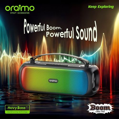oraimo Boom Haut-parleur sans fil portable avec effets de lumière