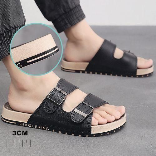 product_image_name-Banagat-Men Casual Half Palm Slippers Sandals Open Shoes Black-2
