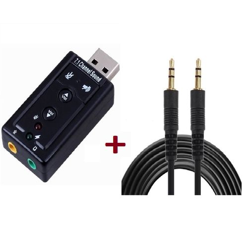 Generic Mini carte son externe USB 7.1 canaux Convertisseur adaptateur  audio 3D + Cable - Prix pas cher