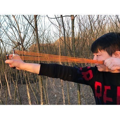 12 élastiques Plats Pour Fronde Pinsheng – Jaune, Bandes De Rechange Neuves