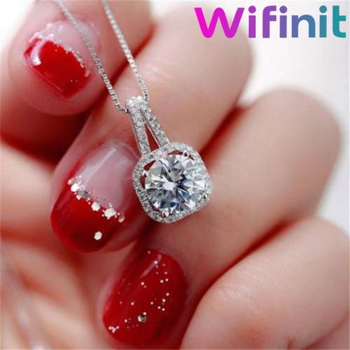 product_image_name-Fashion-Chaine au Cou pour Femme - Pendentif crystal - Argent-1