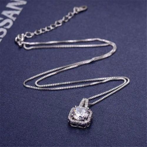 product_image_name-Fashion-Chaine au Cou pour Femme - Pendentif crystal - Argent-6