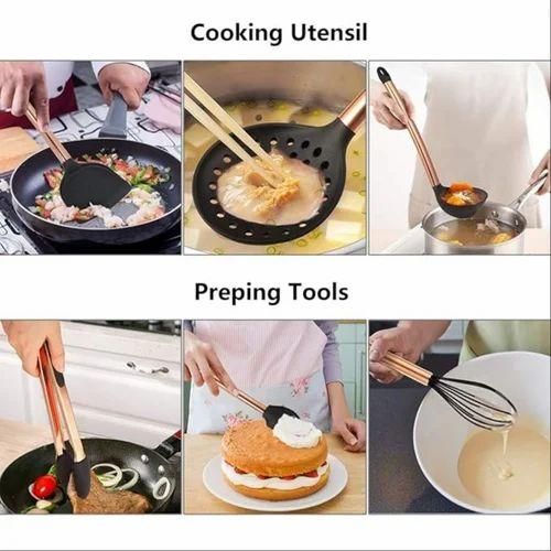 product_image_name-Generic-Ensemble d'ustensiles de cuisine 19 pièces en silicone ustensile de cuisine résistant à la chaleur Outil de cuisson sans bâton avec poignées en bois Ensemble d'ustensiles de cuisine en silicone-6