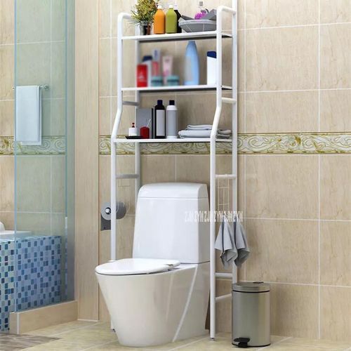 HAZEK Etagere Salle de Bain sans Percage, Etagere Toilettes WC Rangement,  Organisateur de Salle de Bain Multifonctionnel Au-Dessus des Toilettes,  pour