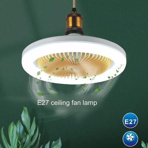 White Label E27 Lampe Plafond Double Usage petit ventilateur et