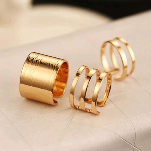 Generic Bague  3 pieces Acier  Inoxydable Taille 