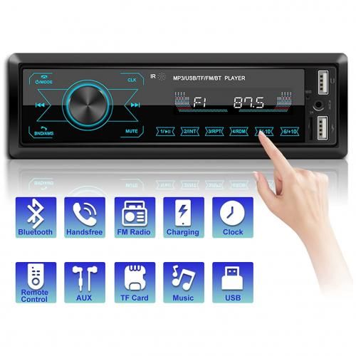 Generic Poste Radio Voiture Bluetooth - USB - MP3 - AUX - SD -1383