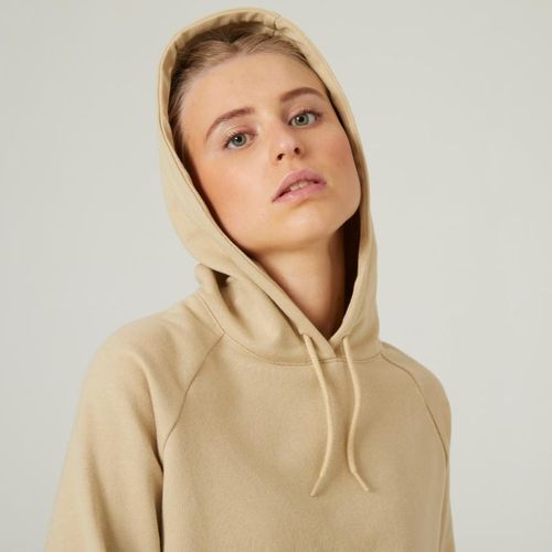 product_image_name-Domyos-Sweat À Capuche Court Fitness Femme - Crop 520 Beige-4