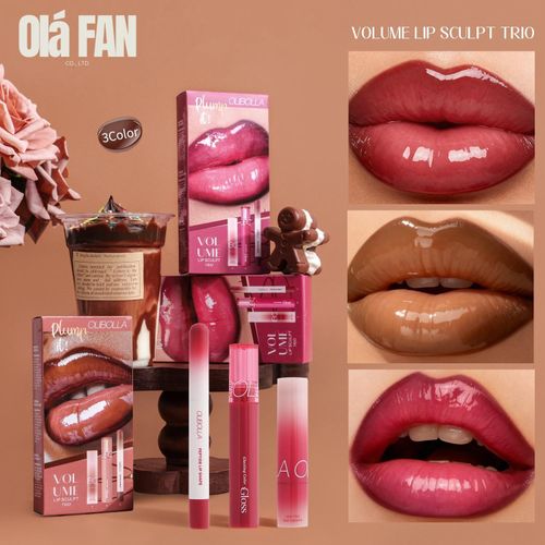 product_image_name-Olá FAN-OLA FAN Coffret Lèvres Crayon Mat & Rouge à Lèvres Brillant-1