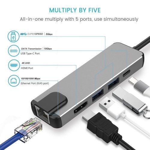 Generic Adaptateur USB - HDMI Rj45 - Argent - Prix pas cher