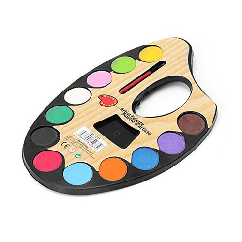 12pcs 4 Couleurs Palettes De Peinture Pour Enfants Palettes D'Aquarelle En  Plastique Avec Trou De