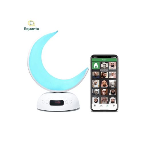 product_image_name-Generic-Veilleuse Coranique Croissant de Lune Equantu – Haut-parleur Bluetooth, Application Mobile et Horloge Intégrée-1