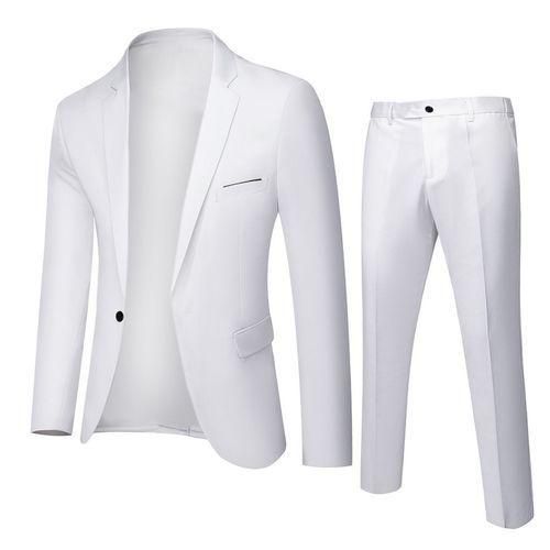 product_image_name-Gukbis-Costume 2 Pièces Homme Coupe Slim Style Coréen - Blanc-1