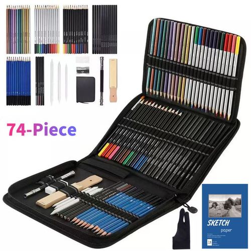 Zzone Crayons de couleur Croquis Kit ,71pcs Set de dessin pour