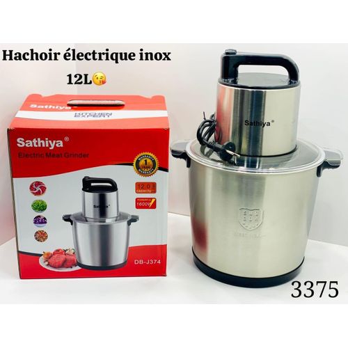 product_image_name-Generic-Hachoir Électrique Inox 12L – Mixeur Hachoir Multifonctions  pour Viande, Légumes, Oignons et Épices-1
