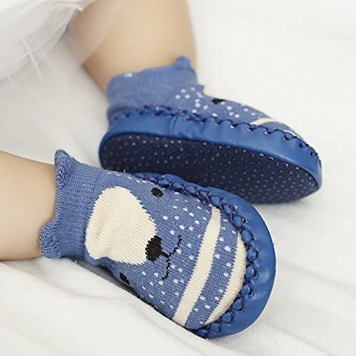 Generic Paire de Chaussons Chaussettes Antidérapantes pour Bébé , Bleu -  Prix pas cher