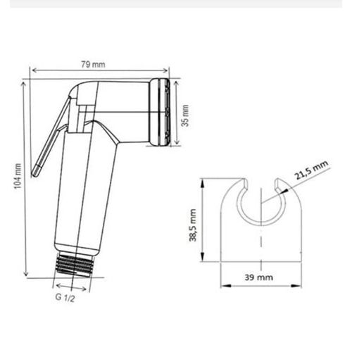 56 fashion douchette WC avec fixation - Prix pas cher