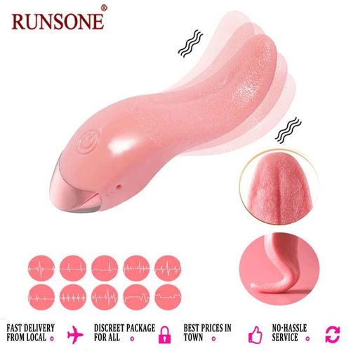 RUNSONE Vibromasseur à langue réaliste, stimulateur