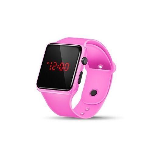 product_image_name-Fashion-Montre Sport Numérique LED Montre Électronique Bracelet en Silicone - Rose-1